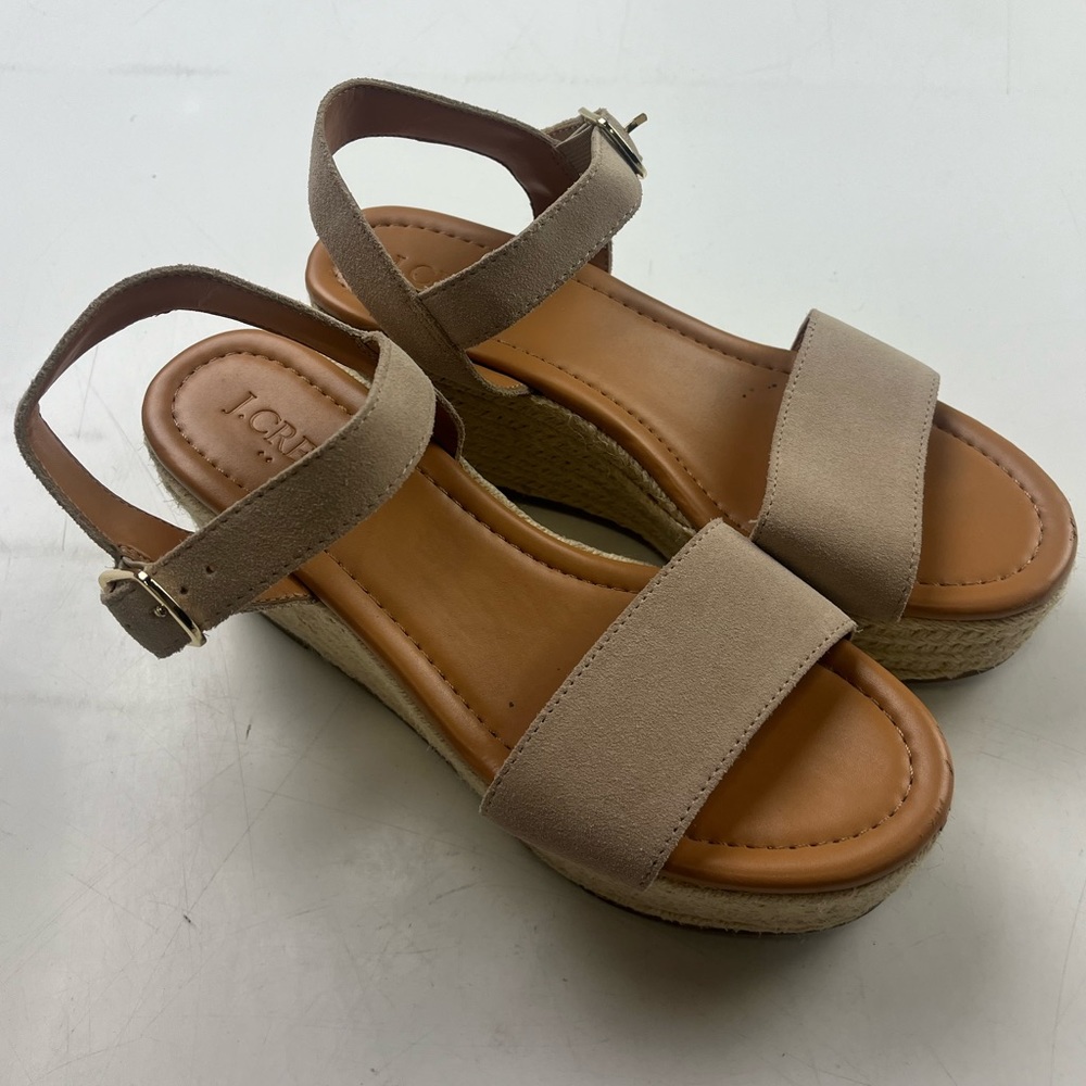 J. Crew Beige Wedge Sandals - Picture 2 of 9